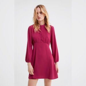 Zara Pink Buttoned Dress NWT